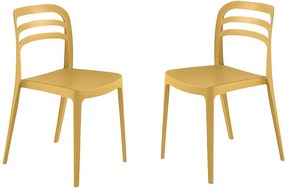 Zestaw 4 krzeseł do jadalni żółty „Guapa” z polipropylenu cm 50x51 82h