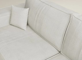 Kremowy sztruksowy rozkładany/ze schowkiem narożnik (prawostronny/w kształcie litery L) Tonga – Maison de Rêve