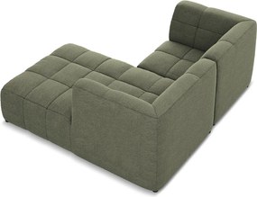 Zielony narożnik z materiału bouclé (prawostronny/z szezlongiem) Aloha – Makamii