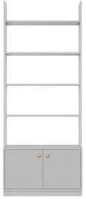 Jasnoszary regał modułowy z litego drewna sosnowego 80x200 cm Madu – WOOOD