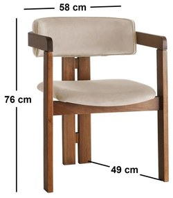 Krzesło do jadalni CO Beige and Walnut
