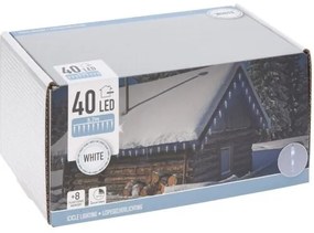Łańcuch świetlny Sople, 40 LED, 5,7 m zimny biały, timer