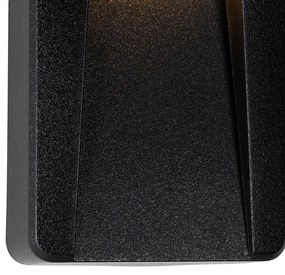 Zewnetrzna Zestaw 2 czarnych prostokątnych lamp ściennych zewnętrznych z wbudowanymi diodami LED IP65 - Gem Nowoczesny Oswietlenie zewnetrzne