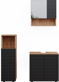 Zestaw mebli łazienkowych kropkowany antracyt 80x41x58.6 irma