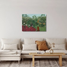 Obraz na szkle - Henri Rousseau, Tropical Forest with Monkeys, reprodukcje (70x50 cm)