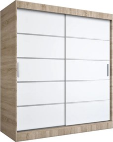 Szafa przesuwna dąb sonoma + biały 180 cm W4-Z61