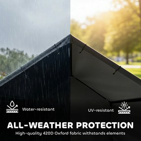 PawHut Buda dla psa z wodoodpornym i UV odpornym dachem dla psów do 30 kg, 125 x 110 x 93 cm, czarna | Aosom PL