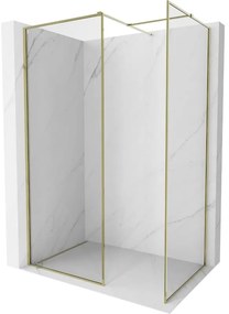 Mexen Kioto-F ścianka prysznicowa Walk-in z ramką 120 x 120 cm, transparent 8 mm, złota - 800-120-202-04-50-120
