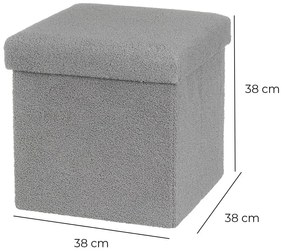 Szary puf z materiału bouclé Folding – Casa Selección