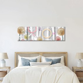 Abstrakcyjny obraz z dmuchawcami (170x50 cm)