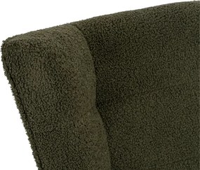 Fotel Bujany Uszak JACKSON Zielony Boucle Nowoczesny