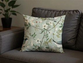 Bawełniana poszewka na poduszkę FLORIBIRD POLY 45x45 cm, zielona