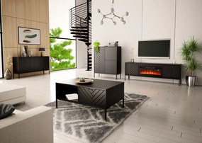Komoda ze wzorem jodełki Aspen 03 czarna