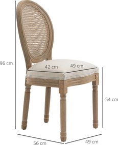 HOMCOM Zestaw 2 krzeseł jadalnianych wygodne i stylowe wymiary 49x56x96 cm do salonu | Aosom PL