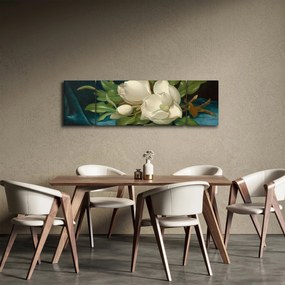 Obraz - Martin Johnson Heade, Giant Magnolias on a Blue Velvet Cloth, reprodukcje (170x50 cm)