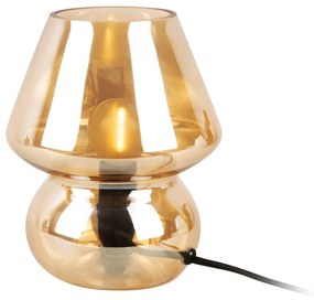 Jasnobrązowa szklana lampa stołowa Leitmotiv Glass, wys. 18 cm