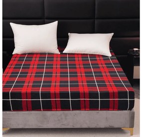 PrzytulneMieszkanie.pl Prześcieradło z mikropluszu ALBURY 90x200 cm czerwone