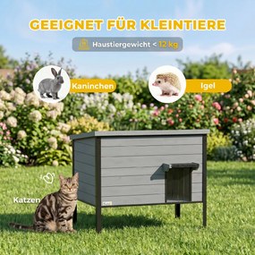 PawHut Wodoodporny domek dla kota z otwieranym dachem i wyjmowaną podłogą, wejście, dla 1-2 kotów do 12 kg, 85x55x70 cm, Jasnoszary | Aosom PL