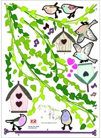 Zestaw naklejek Ambiance Birds cages in the Forest
