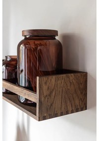 Brązowy wieszak ścienny z litego drewna dębowego z półką 60 cm Showcase – Mette Ditmer Denmark