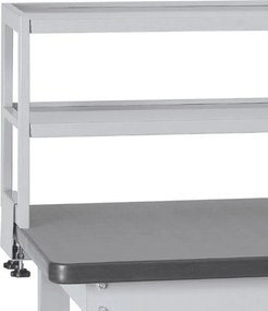 Dodatkowe półki na narzędzia do stołów G4, 2 półki, nośność 40 kg, 1800 x 300 x 450 mm