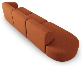 Sofa z tkaniny szenilowej prawostronna w kolorze terakoty 311 cm Paolo – Milo Casa