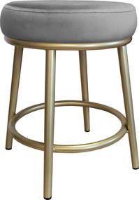 Taboret Ben tkanina Welur stelaż metalowy STOŁEK LOFT : Kolor Stelaża - Złoty, Kolor tkaniny - VELVET - MG17, Typ tkaniny - Velvet