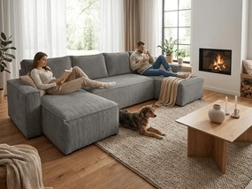 Narożnik w kształcie U SMART COSARO 295x140 cm, szary