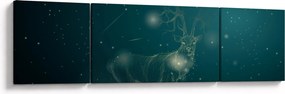 Obraz - Magiczny jeleń w nocy (170x50 cm)