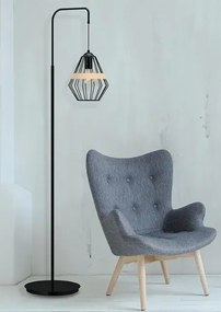 Czarna lampa podłogowa loft - K551-Graso