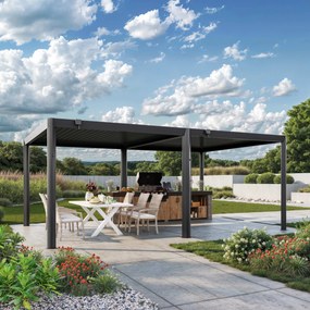 PRIMEYARD 4x6m Pergola Deluxe, lamelowa, antracyt - (GFPV01124)
