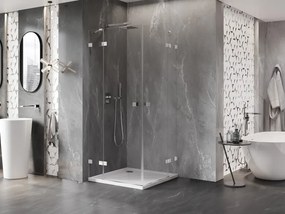 Mexen Lunar Duo kabina prysznicowa uchylna 70 x 70 cm, transparent, chrom - 834-070L-070P-01-00