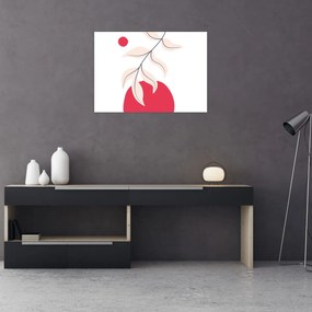 Obraz na szkle - Różowa abstrakcja kwiatowa N⁰2 (70x50 cm)