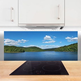 Szkło do Kuchni na Ścianę Jezioro w Objęciach Puszczy