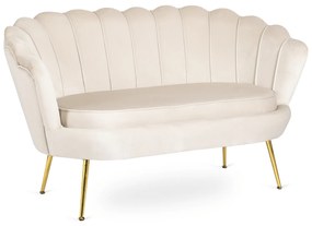 Sofa ZENDAYA Dwuosobowa Kremowa Muszelka Glamour do Salonu