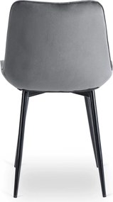 Zestaw Stół Okrągły Rozkładany HARRY 102-142 cm Dąb Artisan/Czarny i 4 Krzesła Tapicerowane CHRIS Szare Nowoczesne