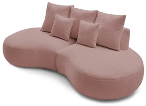 Różowa sofa z materiału bouclé 260 cm Saint-Germain – Bobochic Paris