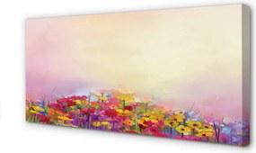 Obraz drukowany na płótnie Obraz Kwiatów na Tle Nieba