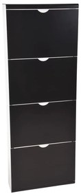 Czarna metalowa uchylna szafka na buty 51x138x16 cm – Household Pleasure