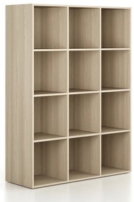 Regał FRAME, dolny, 3 kolumny, 1735 x 1299 x 450 mm, dąb naturalny