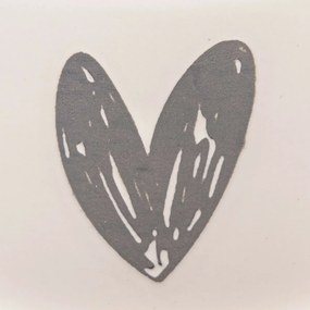 Zestaw 6 ceramicznych kubków Serduszko I, 90 ml,szary