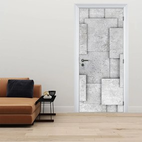 Fototapeta na drzwi - Abstrakcja płytek betonowych (95x205cm)