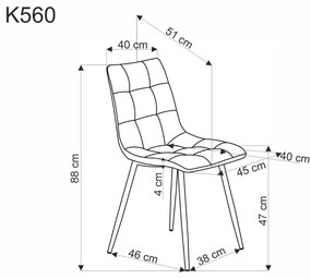 Krzesło tapicerowane K560 oliwkowe HALMAR
