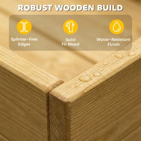 AIYAPLAY Piaskownica 2-częściowa 150x90 cm drewniana z siedziskiem, schowkiem, płytą grzewczą, wyjmowanym zlewozmywakiem i koralikami abakusa, żółta | Aosom PL