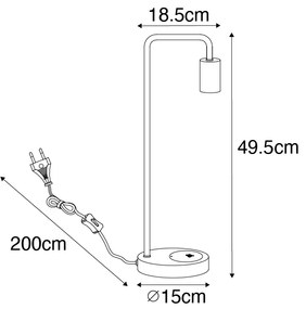 Nowoczesna czarna lampa stołowa z ładowaniem bezprzewodowym - Facil Nowoczesny Oswietlenie wewnetrzne
