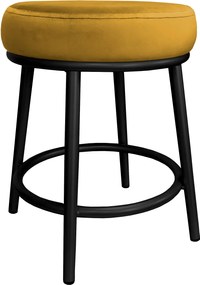 Taboret Ben tkanina Welur stelaż metalowy STOŁEK LOFT : Kolor Stelaża - Czarny , Kolor tkaniny - VELVET - MG15, Typ tkaniny - Velvet