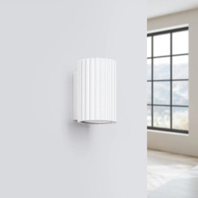 Kinkiet KARBON 10 biały ryflowany SOLLUX  LIGHTING