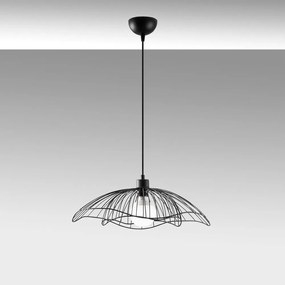 Czarna lampa wisząca z metalowym kloszem ø 50 cm Farac – Opviq lights