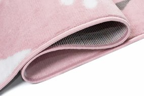 Prostokątny różowy dywan w pandy H7-S26