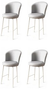 Zestaw krzeseł barowych Uras Grey and White, 4szt., 4 szt.